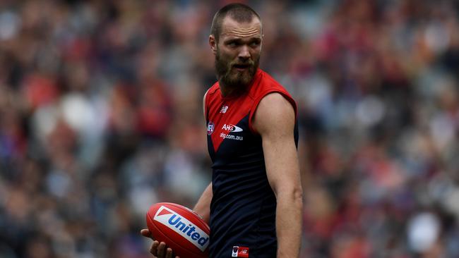 Melbourne ruckman Max Gawn will be a free agent at the end of 2018. (AAP Image/Tracey Nearmy)