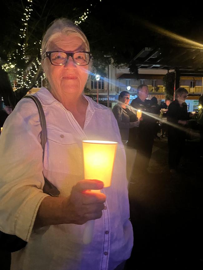 Carol Hoyne at the vigil in memory of domestic violence victims in Maryborough.