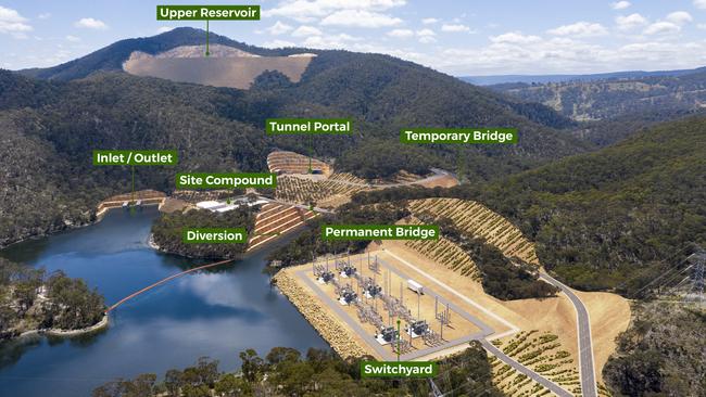 EnergyAustralia's proposed Lake Lyell pumped hydro project.