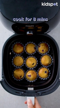 Easy Air Fryer Blueberry Banana Muffins