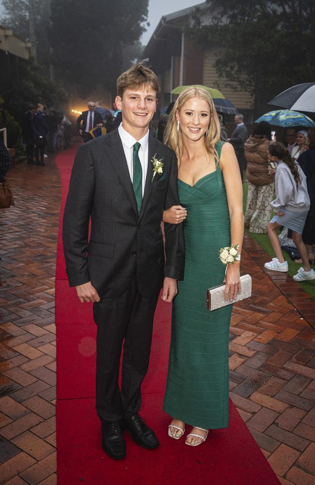 Joe Sippel partners Olivia Clark at Fairholme College formal, Wednesday, March 27, 2024. Picture: Kevin Farmer