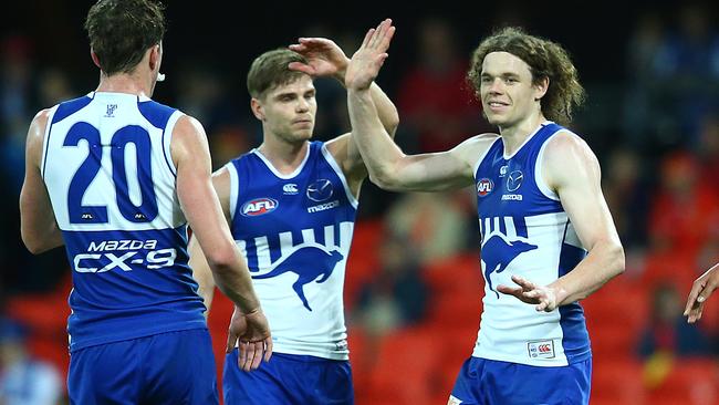 Ben Brown celebrates a Kangas goal. Pic: Getty Images