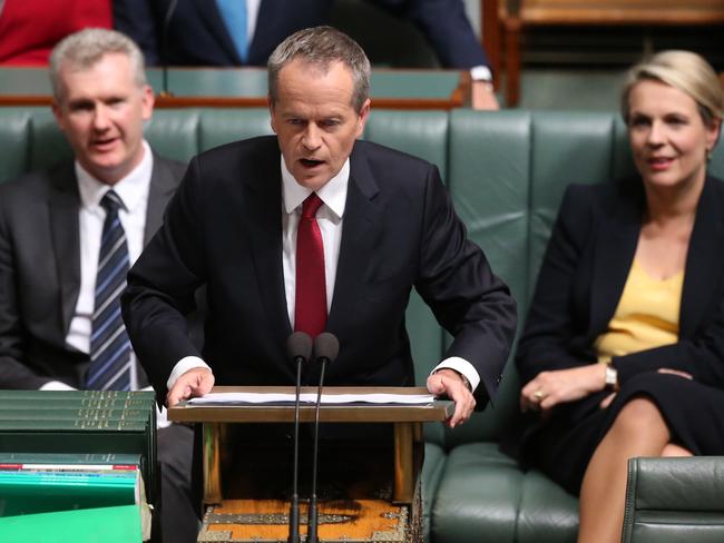 Mr Shorten goes on the attack. Picture: Ray Strange