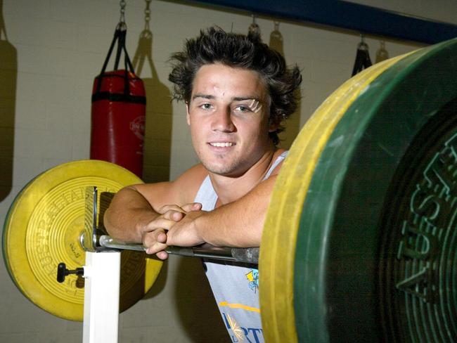 A young Cooper Cronk after being signed by the Melbourne Storm in 2004. Picture: Bruce Long