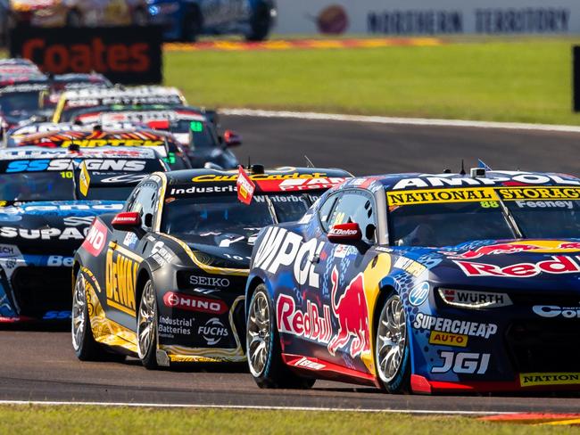 DARWIN, AUSTRALIA - JUNE 15: (EDITORS NOTE: A polarizing filter was used for this image.) Broc Feeney driver of the #88 Red Bull Ampol Racing Chevrolet Camaro ZL1 during the betr Darwin Triple Crown, part of the 2024 Supercars Championship Series at Hidden Valley Raceway, on June 15, 2024 in Darwin, Australia. (Photo by Daniel Kalisz/Getty Images)