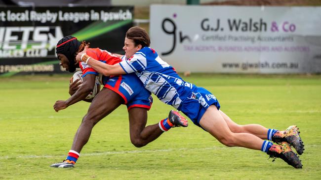 Action from the Rugby League Ipswich Reserve Grade qualifying final between Brothers and Rosewood at the North Ipswich Reserve. Picture: Bruce Clayton