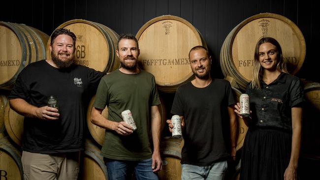 The Black Hops crew behind AWOL: Brewmaster Govs, CEO Dan Norris, productions manager Eddie Oldfield, operations manager Leah Spong Picture: Jerad Williams.