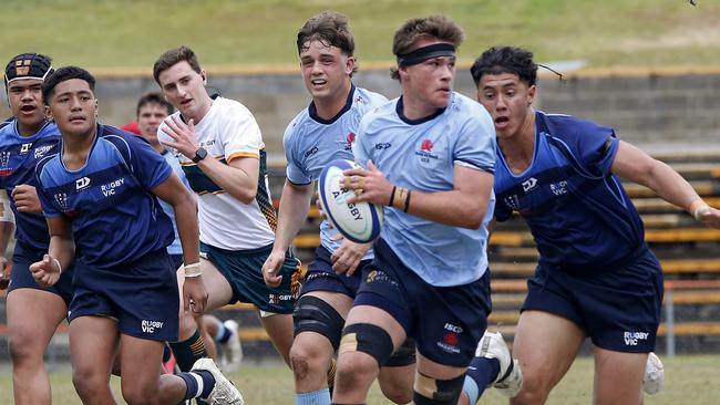 Aston Weir on the burst for the Waratahs. Picture: John Appleyard.