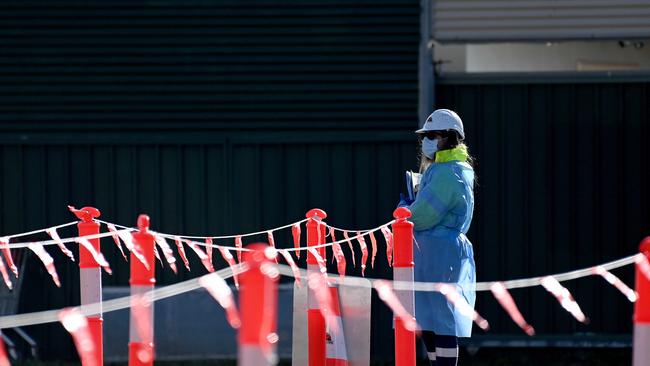 Covid-19 testing at the Fairfield West Laverty Pathology pop-up drive-through clinic during the pandemic. Picture: Bianca De Marchi/NCA NewsWire