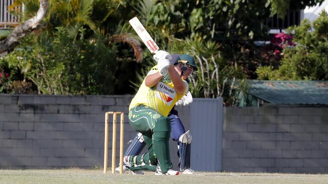 Max Houlahan of Queens against Mudgeeraba in the Gold Coast Cricket Premier First Grade round four competition played at the Greg Chaplin Oval, Southport, Gold Coast, October 22 2023. Photo: Regi Varghese