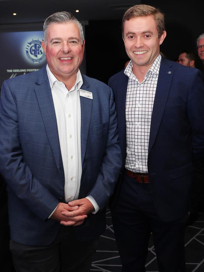 AFL Barwon regional manager Ed Wilson, with Cr Anthony Aitken, will depart his position on March 26. Picture: Alan Barber