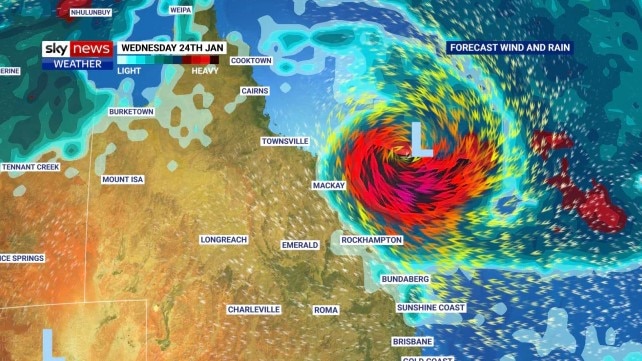 A tropical low off the Queensland coast could develop into a tropical cyclone from next week. Picture: Sky News