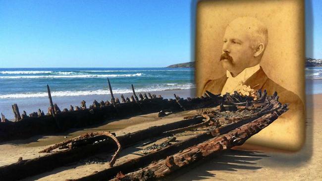 The grandson of Buster's owner George Robertson (inset) is furious about the damage to the historic wreck. Picture: Trevor Veale