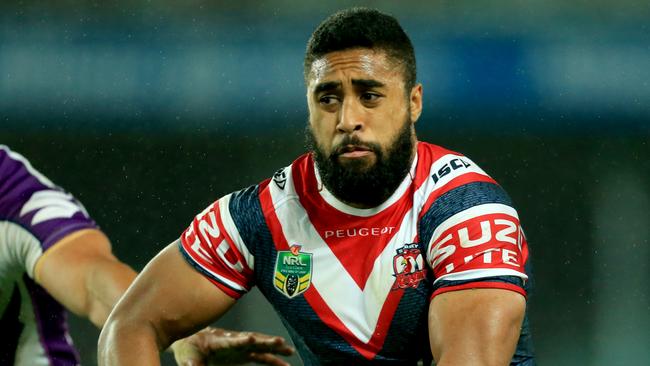 Michael Jennings in action for the Roosters.