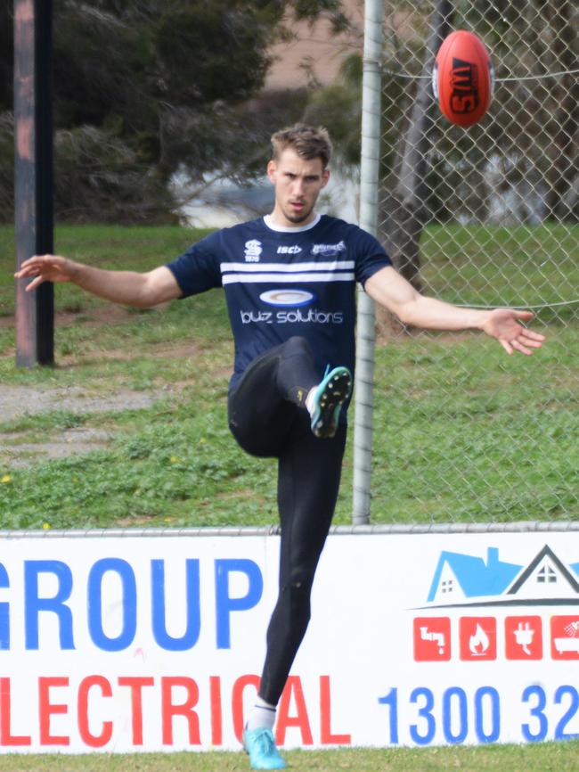 South Adelaide's Tyson Brown at Noarlunga Oval on Saturday.