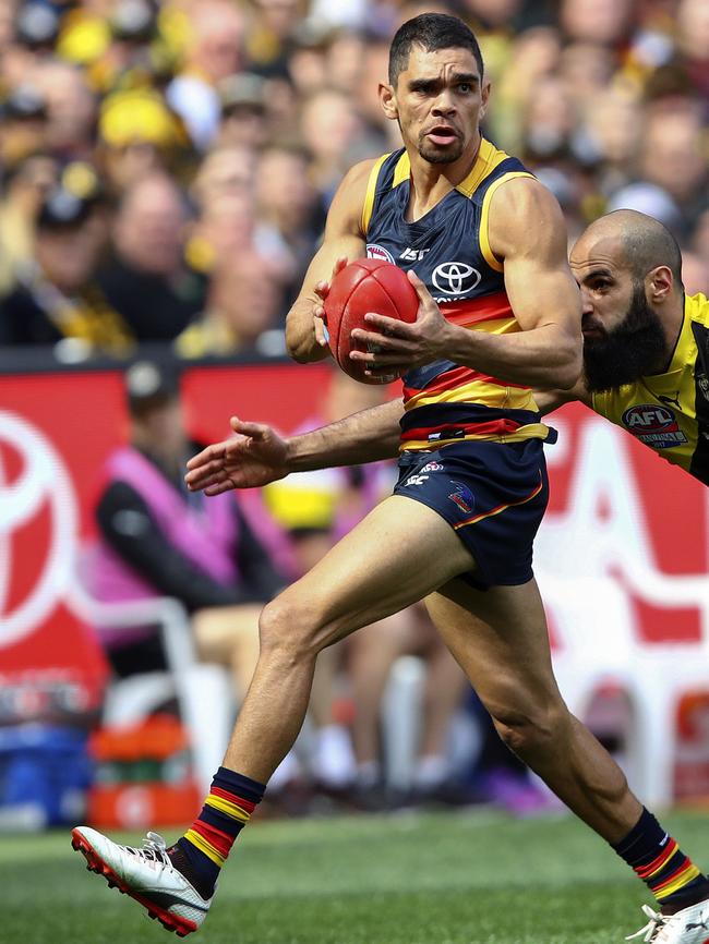 Charlie Cameron joins Luke Hodge at Brisbane. Picture: Sarah Reed