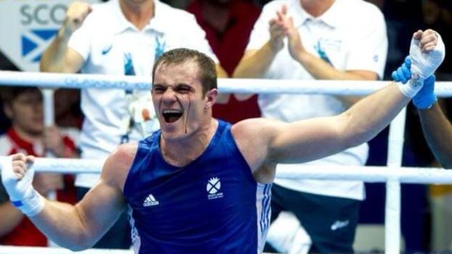 Scottish boxer Stephen Lavelle competing at the Commonwealth Games in Glasgow in 2014.