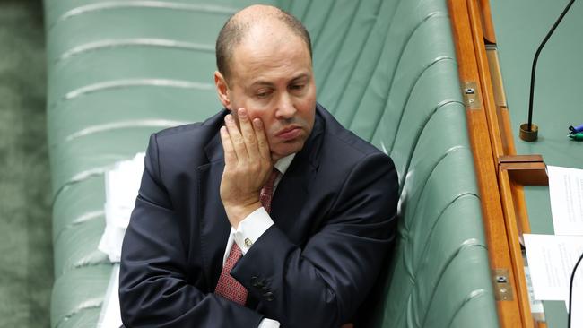 Treasurer Josh Frydenberg, during Question Time on Wednesday. Picture: NCA NewsWire / Gary Ramage