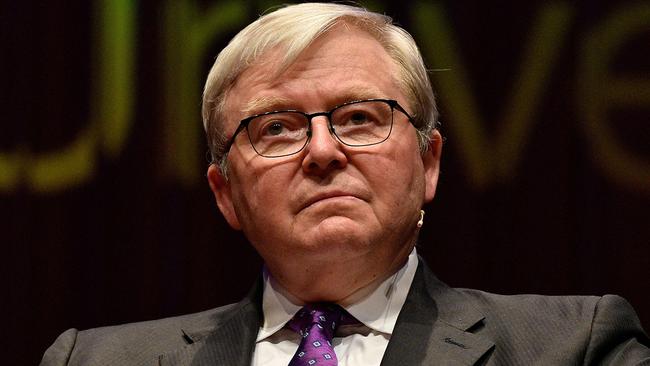 Kevin Rudd has been labelled delusional over his latest comments on Manus Island. Picture: Getty