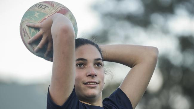 Eliza Molino will represent Victoria in the under-12 School Sport Australia Netball Championships in Darwin. Picture: Valeriu Campan