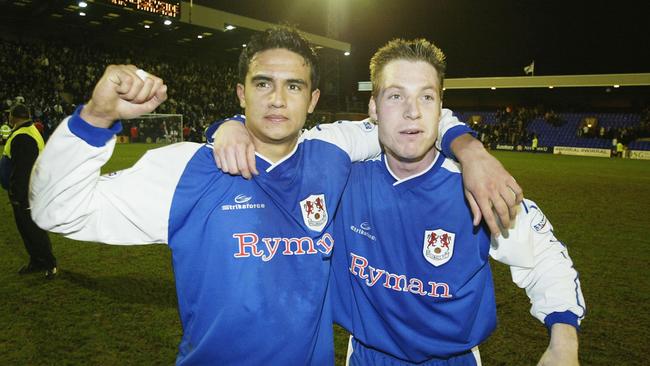 Tim Cahill and Neil Harris of Millwall in 2004.
