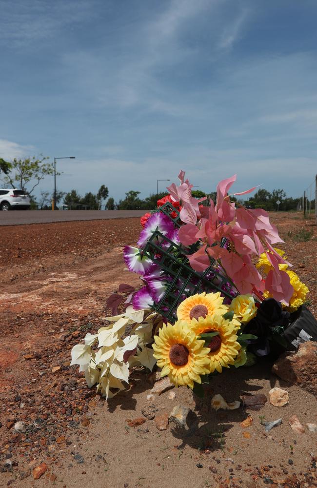 A memorial has been set up for a 62 and a 47-year-old woman who were killed following an alleged hit and run at 1.40am, Thursday November 7 on Trower Rd in Brinkin, near the Dripstone Cliffs. Picture: Zizi Averill