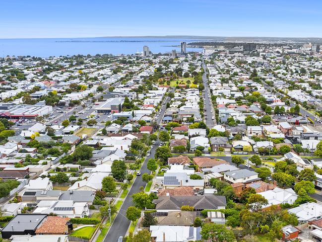 Aerial views of Geelong taken from a drone in Manifold Heights.