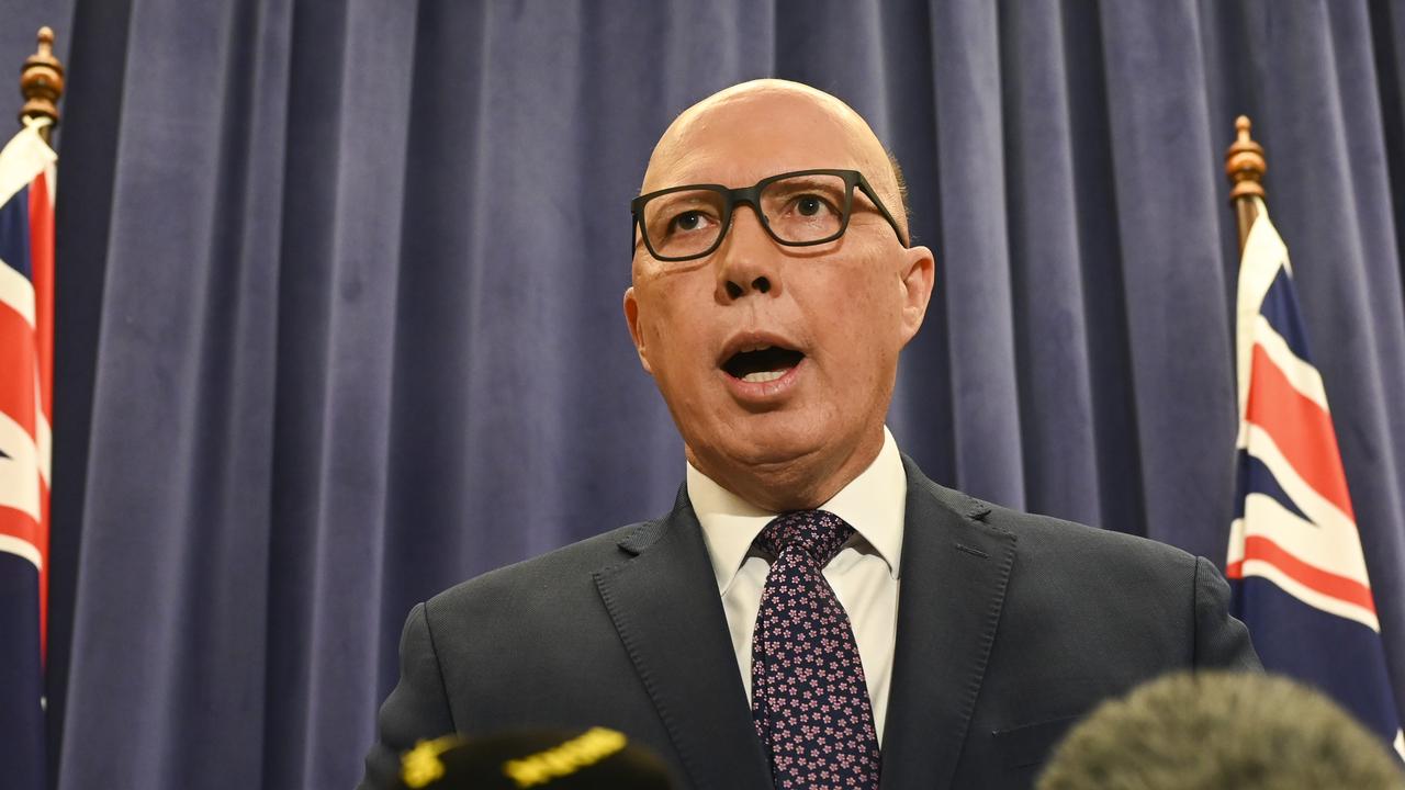 Leader of the Opposition Peter Dutton has fiercely opposed an Indigenous Voice to Parliament. Picture: NCA NewsWire / Martin Ollman