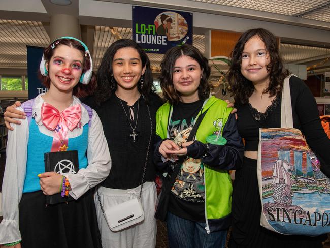 Jester Ryan, Storm Ratahi, Nevan Cullen and Nicole Craven at the City of Darwin Geektacular event, 2024. Picture: Pema Tamang Pakhrin