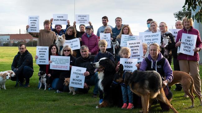 Residents opposed to a proposal to build an indoor sports facility at McIvor Reserve say the park holds an important place in the community. Picture: Liam Beatty.