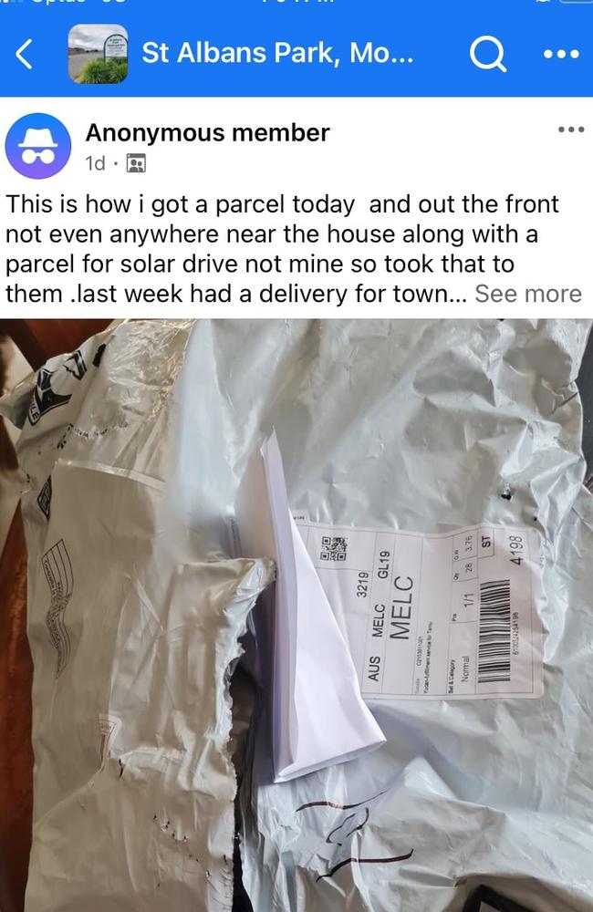 Residents in Geelong’s eastern suburbs might be questioning the wisdom of online shopping after a delivery driver had a nightmare of a day. Picture: Facebook