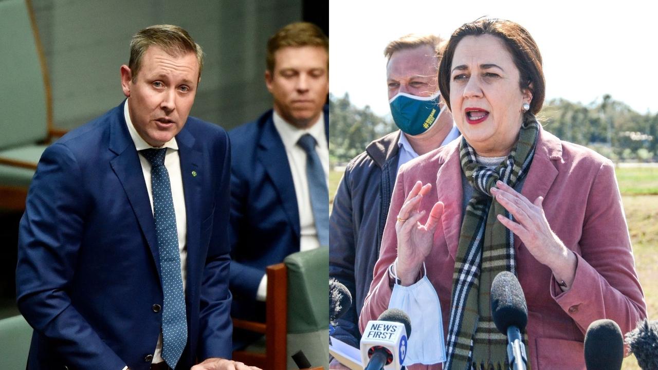 Federal Groom MP Garth Hamilton (left) has slammed Queensland Premier Annastacia Palaszczuk for her decision to enter a partnership with Wagner Corporation to build a 1000-bed quarantine facility at Wellcamp Airport outside Toowoomba.