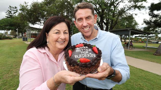 Anne Baker for Burdekin with the Deputy Premier Cameron Dick in Moranbah. Pic Annette Dew