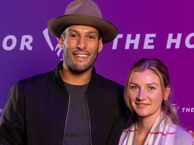 Josh Gibson and Jamie Kah at Here for the Horses documentary premiere at The LUME Melbourne. Picture: Jay Town/Racing Photos