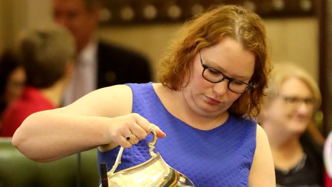 Verity Barton, Member for Broadwater during Question Time. Picture: Darren England.