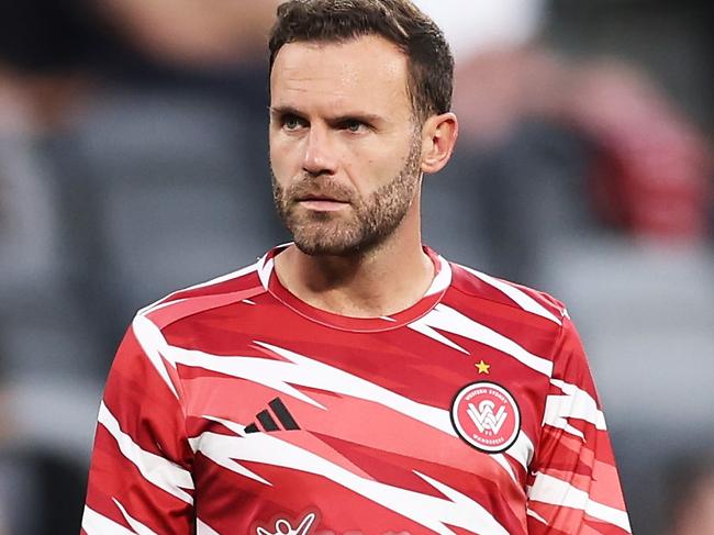 SYDNEY, AUSTRALIA - NOVEMBER 08:  Juan Mata of the Wanderers warms up during the round four A-League Men match between Western Sydney Wanderers and Newcastle Jets at CommBank Stadium, on November 08, 2024, in Sydney, Australia. (Photo by Matt King/Getty Images)