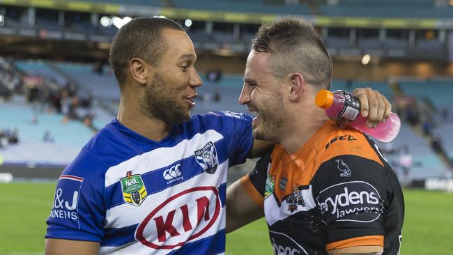 Moses Mbye is set to be reunited with former Bulldogs teammate Josh Reynolds. Picture: AAP