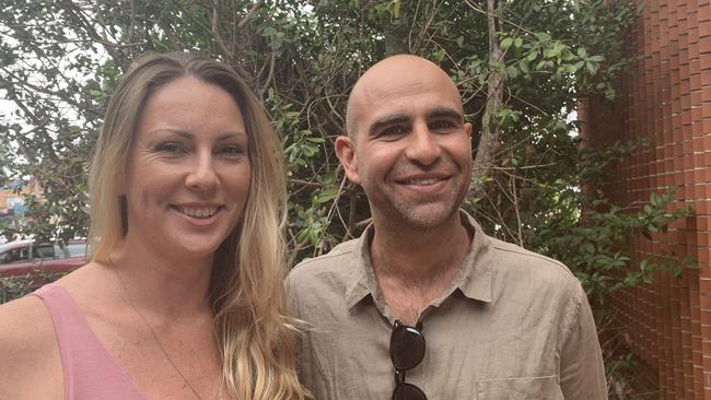 Monique Hartman and Nick Sergi outside Byron Shire Council chambers in Mullumbimby after the council voted to support the use of the foreshore for their new event, Byron Music Festival.