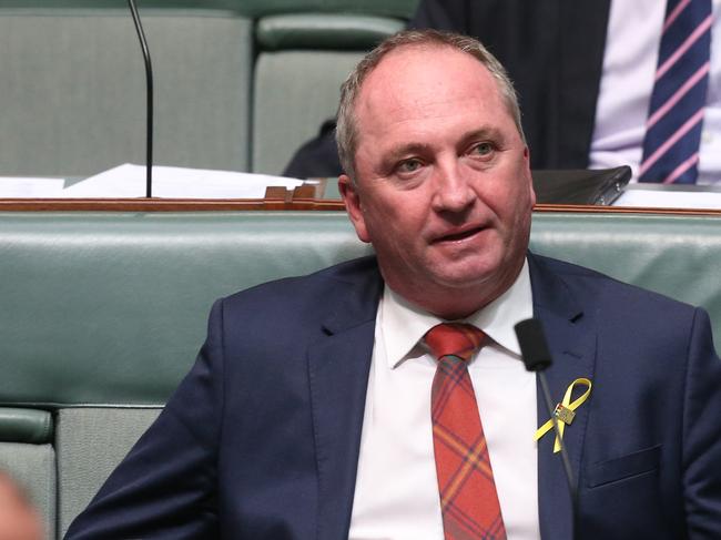 Barnaby Joyce in Question Time in the House of Representatives Chamber, Parliament House in Canberra.