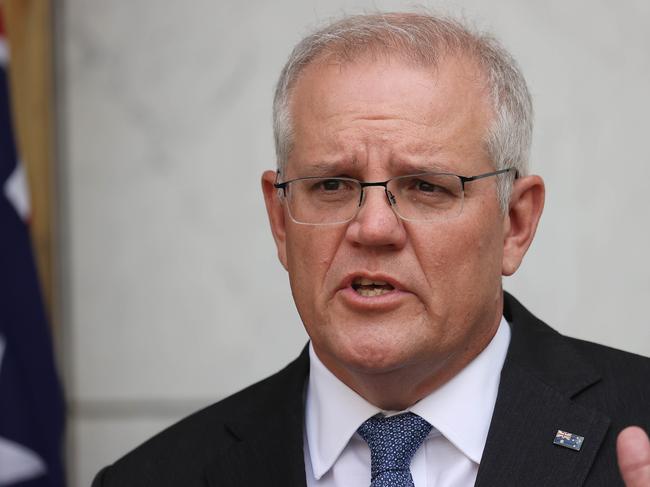 Prime Minister Scott Morrison gives an update. Picture: NCA NewsWire / Gary Ramage