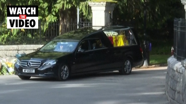 Coffin carrying Queen Elizabeth II leaves Balmoral Castle