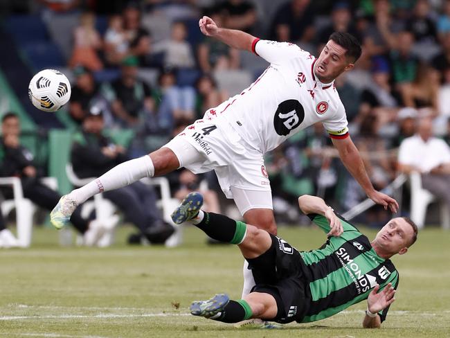 Western United and Western Sydney Wanderers clash in Ballarat in 2021. Picture: Darrian Traynor/Getty Images