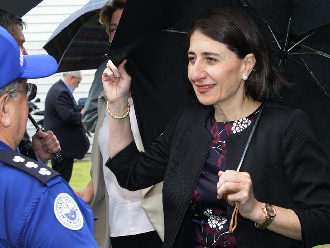 Premier Gladys Berejiklian at the announcement. Picture: Virginia Young