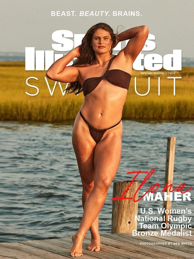 Ilona Maher on the cover of the Sports Illustrated Swimsuit edition. Picture: Instagram