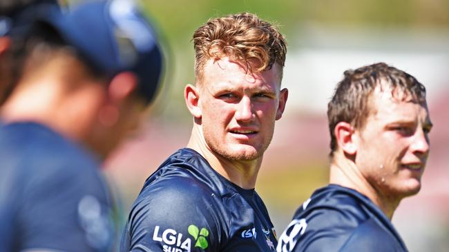 Cowboys training from the Townsville Sports Reserve. Coen Hess. Picture: Zak Simmonds