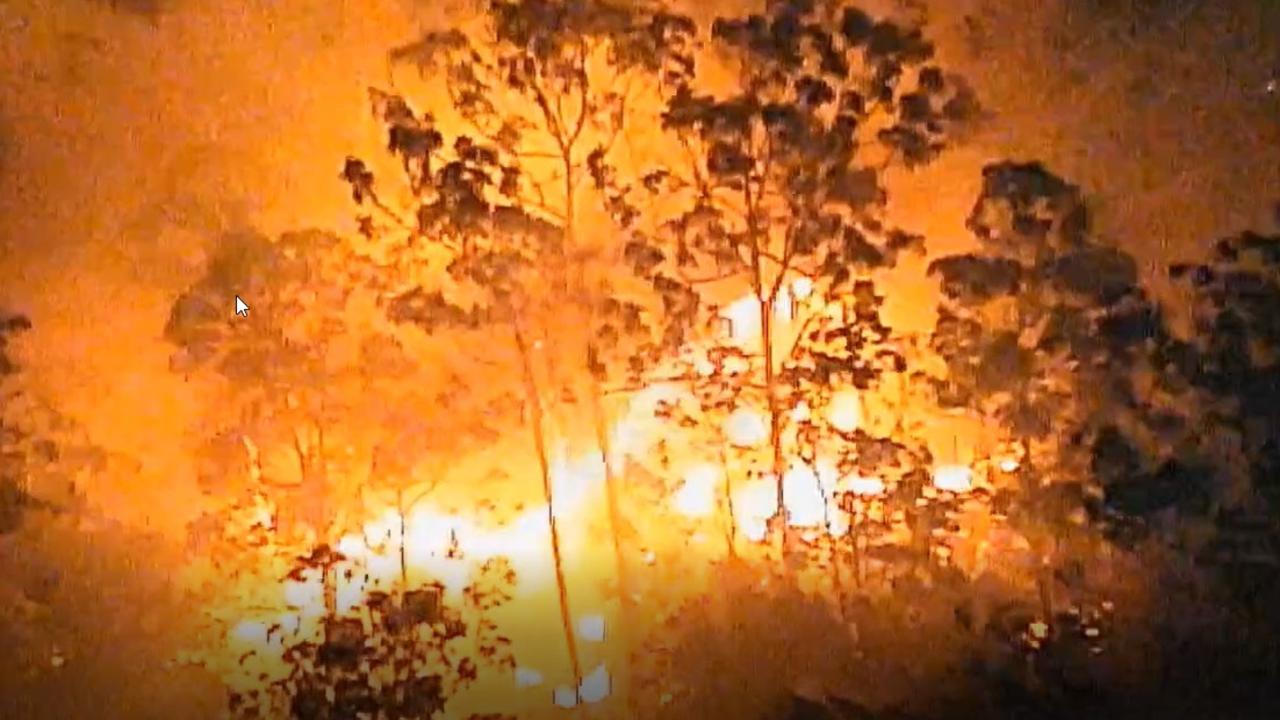 Queensland Police vision of the Lower Beechmont fire, captured on Friday and Saturday.