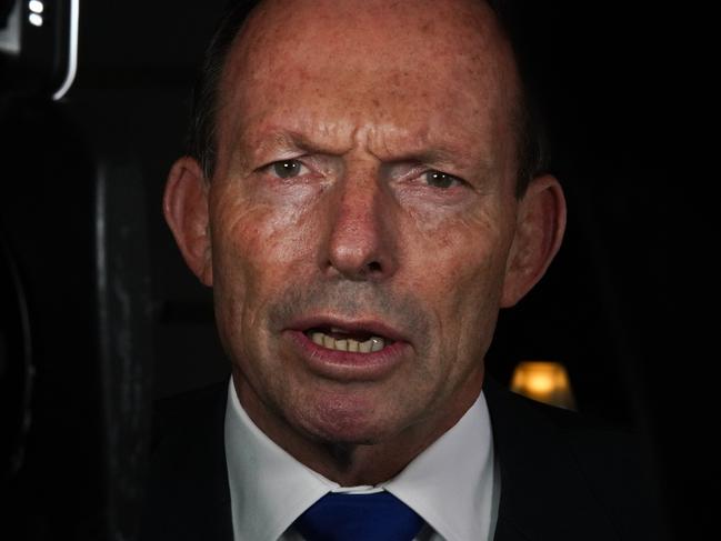 Former prime minister Tony Abbott is seen during the launch of a new book by Dr Kevin Donnelly at the Sofitel Wentworth Hotel in Sydney, Tuesday, November 20, 2018. (AAP Image/Ben Rushton) NO ARCHIVING