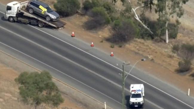 Nathan Sexton hid in waiting for good Samaritans to pull over at a crash site in Bannister, WA. Picture: Nine