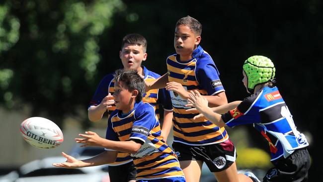 SURFERS PARADISE RUGBY, GOLD COAST , AUSTRALIA - April 10, 2021: Far North Coast U13s v USQ Saints U13s - Day Two of King of the Country rugby tournament.Played at Surfers Paradise Eagles Rugby Ground at Southport. Picture: Scott Powick Newscorp