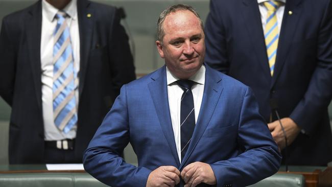 Barnaby Joyce during debate in the House of Representatives at Parliament House in Canberra today. Picture: AAP